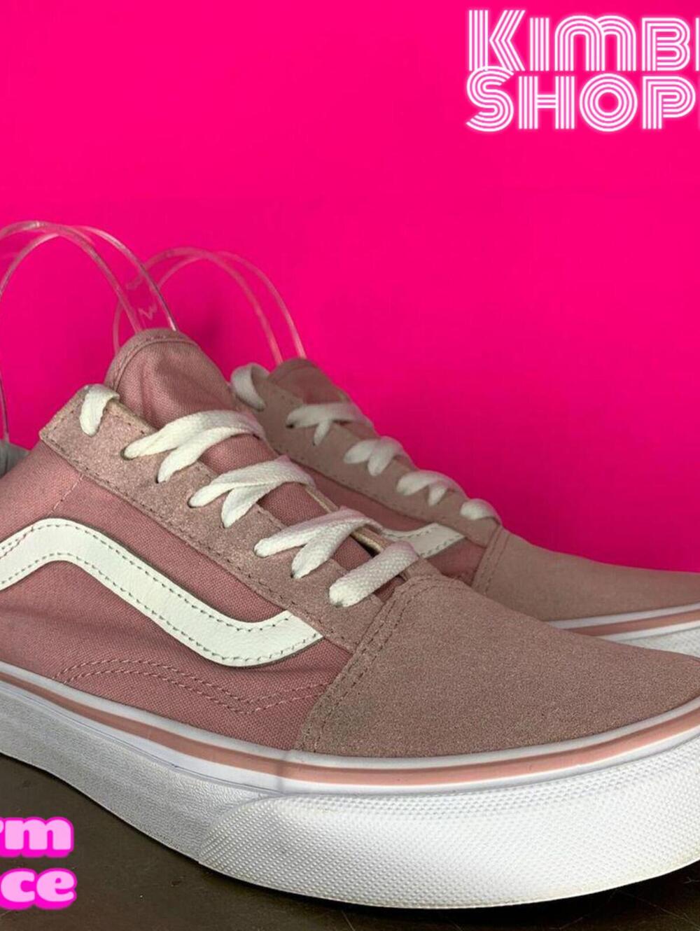 Vans Old Skool Pink Suede Canvas Low Top Sneaker US 8.5 UK 6